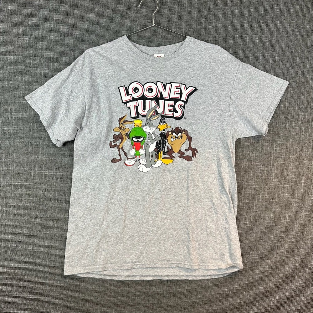 Looney Tunes T Shirt Delta Pro‎ Weight Adult Cartoon Characters Gray L